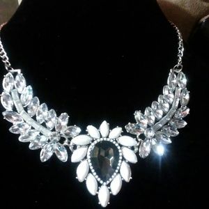 Faux Crystal Wing Pendant Necklace
